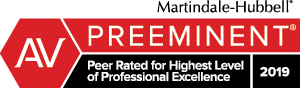 Martindale-Hubbell AV Peer Review Rated for the Highest Level of Professional Excellence 2019